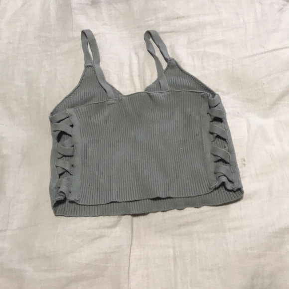 Green knit crop top - Picture 2 of 2